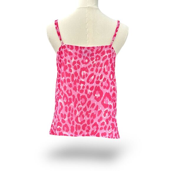 ROCHELLE BEHRENS The Shirt Cami Pink Leopard Print Wm Sz Sm Lined EUC Like New - Picture 8 of 8